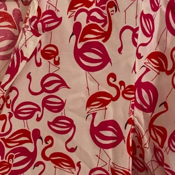 Josie Natori Womens Rayon Flamingo Print Dress - Picture 2 of 7